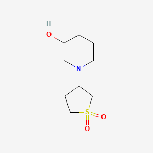 molecular formula C9H17NO3S B15294737 3-(3-Hydroxypiperidin-1-yl)tetrahydrothiophene 1,1-dioxide 