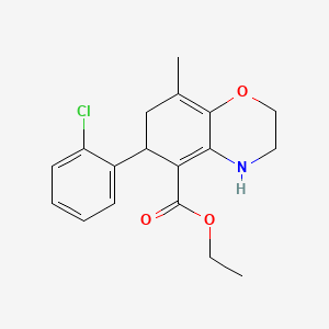 ethyl 6-(2-chlorophenyl)-8-methyl-3,4,6,7-tetrahydro-2H-1,4-benzoxazine-5-carboxylate