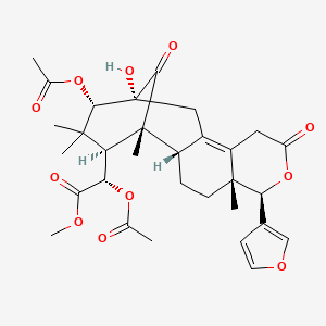 methyl (2S)-2-acetyloxy-2-[(1R,2S,5R,6R,13R,14S,16S)-14-acetyloxy-6-(furan-3-yl)-13-hydroxy-1,5,15,15-tetramethyl-8,17-dioxo-7-oxatetracyclo[11.3.1.02,11.05,10]heptadec-10-en-16-yl]acetate