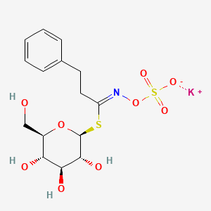 molecular formula C15H20KNO9S2 B15294941 potassium;[(Z)-[3-phenyl-1-[(2S,3R,4S,5S,6R)-3,4,5-trihydroxy-6-(hydroxymethyl)oxan-2-yl]sulfanylpropylidene]amino] sulfate 