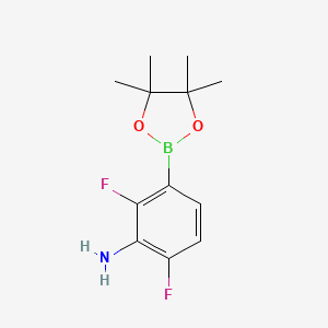 molecular formula C12H16BF2NO2 B1529500 3-氨基-2,4-二氟苯硼酸频哪醇酯 CAS No. 1315692-91-1