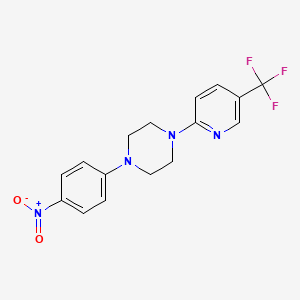 molecular formula C16H15F3N4O2 B15295035 1-(4-Nitrophenyl)-4-[5-(trifluoromethyl)pyridin-2-yl]piperazine 