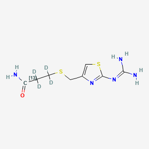 molecular formula C8H13N5OS2 B15295064 Famotidine-13C,d4 Amide Impurity 