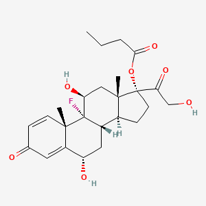 [(6S,8S,9R,10S,11S,13S,14S,17R)-9-fluoro-6,11-dihydroxy-17-(2-hydroxyacetyl)-10,13-dimethyl-3-oxo-6,7,8,11,12,14,15,16-octahydrocyclopenta[a]phenanthren-17-yl] butanoate