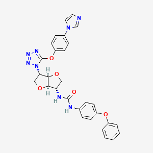 molecular formula C29H26N8O5 B15295086 1-[(3S,3AR,6S,6aR)-6-[5-(4-imidazol-1-ylphenoxy)tetrazol-1-yl]-2,3,3a,5,6,6a-hexahydrofuro[2,3-d]furan-3-yl]-3-(4-phenoxyphenyl)urea 