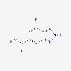 molecular formula C7H4FN3O2 B15295096 7-Fluoro-1H-1,2,3-benzotriazole-5-carboxylic acid 