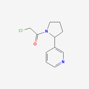 molecular formula C11H13ClN2O B15295122 2-Chloro-1-[2-(pyridin-3-yl)pyrrolidin-1-yl]ethan-1-one 