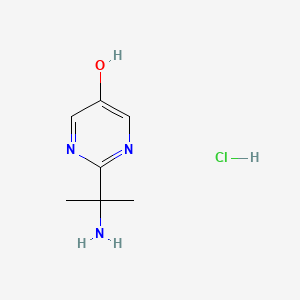 molecular formula C7H12ClN3O B15295246 2-(2-Aminopropan-2-yl)pyrimidin-5-ol hydrochloride 