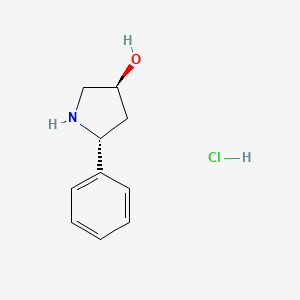 molecular formula C10H14ClNO B15295296 rac-(3R,5S)-5-phenylpyrrolidin-3-ol hydrochloride 