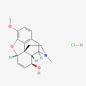 molecular formula C18H22ClNO3 B15295319 (4R,4aR,5S,7aS,12bS)-9-methoxy-3-methyl-2,4,4a,5,7a,13-hexahydro-1H-4,12-methanobenzofuro[3,2-e]isoquinolin-5-ol;hydrochloride CAS No. 102043-42-5