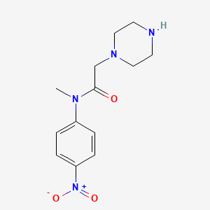 molecular formula C13H18N4O3 B15295329 N-methyl-N-(4-nitrophenyl)-2-(piperazin-1-yl)acetamide 