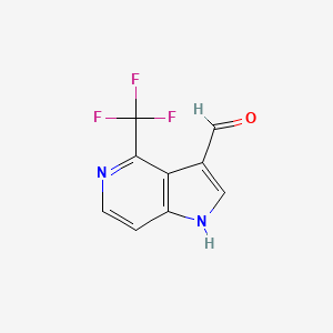 molecular formula C9H5F3N2O B1529533 4-(三氟甲基)-5-氮杂吲哚-3-甲醛 CAS No. 1190309-96-6