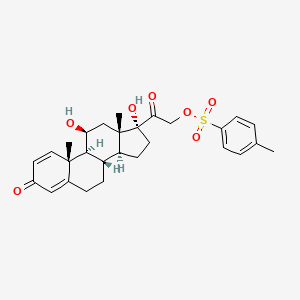 molecular formula C28H34O7S B15295371 11beta,17,21-Trihydroxy-pregna-1,4-diene-3,20-dione 21-p-Toluenesulfonate 