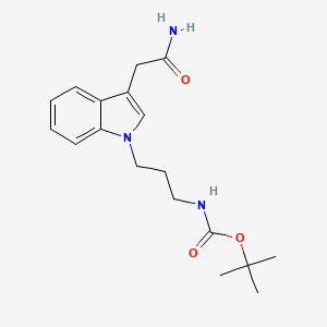 molecular formula C18H25N3O3 B15295391 tert-butyl N-[3-[3-(2-amino-2-oxoethyl)indol-1-yl]propyl]carbamate 