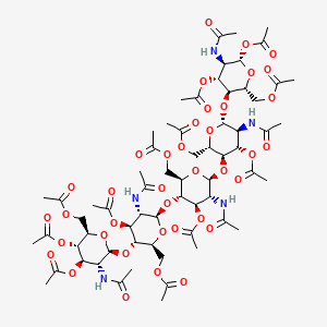 O-3,4,6-Tri-O-acetyl-2-(acetylamino)-2-deoxy-beta-D-glucopyranosyl-(1-4)-O-3,6-di-O-acetyl-2-(acetylamino)-2-deoxy-beta-D-glucopyranosyl-(1-4)-O-3,6-di-O-acetyl-2-(acetylamino)-2-deoxy-beta-D-glucopyranosyl-(1-4)-O-3,6-di-O-acetyl-2-(acetylamino)-2-deoxy-beta-D-glucopyranosyl-(1-4)-2-(acetylamino)-2-deoxy-beta-D-glucopyranose