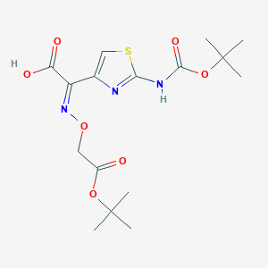 molecular formula C16H23N3O7S B15295433 (Z)-2-((2-(tert-butoxy)-2-oxoethoxy)imino)-2-(2-((tert-butoxycarbonyl)amino)thiazol-4-yl)acetic acid 