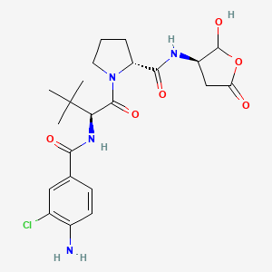 molecular formula C22H29ClN4O6 B15295493 (2R)-1-[(2S)-2-[(4-amino-3-chlorobenzoyl)amino]-3,3-dimethylbutanoyl]-N-[(3R)-2-hydroxy-5-oxooxolan-3-yl]pyrrolidine-2-carboxamide 