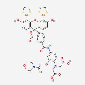 2-[4-[[4',5'-bis(1,3,2-dithiarsolan-2-yl)-3',6'-dihydroxy-3-oxospiro[2-benzofuran-1,9'-xanthene]-5-carbonyl]amino]-N-(carboxymethyl)-2-(2-morpholin-4-yl-2-oxoethoxy)anilino]acetic acid