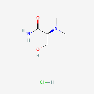 molecular formula C5H13ClN2O2 B15295603 (2S)-2-(dimethylamino)-3-hydroxypropanamide hydrochloride 