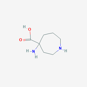 molecular formula C7H14N2O2 B15295634 4-Aminoazepane-4-carboxylic acid 