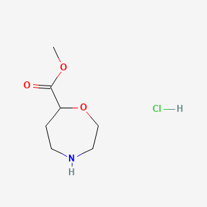 molecular formula C7H14ClNO3 B15295637 Methyl 1,4-oxazepane-7-carboxylate hydrochloride CAS No. 2438801-26-2