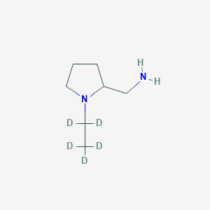 molecular formula C7H16N2 B15295668 2-(Aminomethyl)-1-ethylpyrrolidine-d5 