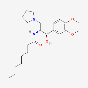 molecular formula C23H36N2O4 B15295691 N-[(1R,2S)-2-(2,3-Dihydro-1,4-benzodioxin-6-yl)-2-hydroxy-1-(1-pyrrolidinylmethyl)ethyl]-octanamide CAS No. 1092472-66-6