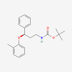 molecular formula C21H27NO3 B15295710 tert-butyl N-[(3R)-3-(2-methylphenoxy)-3-phenylpropyl]carbamate 