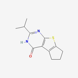 molecular formula C12H14N2OS B15295729 10-(Propan-2-yl)-7-thia-9,11-diazatricyclo[6.4.0.0,2,6]dodeca-1(8),2(6),9-trien-12-one 