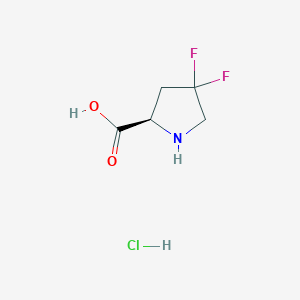 molecular formula C5H8ClF2NO2 B1529579 (R)-4,4-difluoropyrrolidine-2-carboxylic acid hydrochloride CAS No. 1407991-25-6