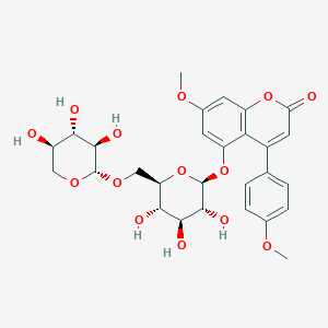 7-Methoxy-4-(4-methoxyphenyl)-5-[(6-O-beta-D-xylopyranosyl-beta-D-glucopyranosyl)oxy]-2H-1-benzopyran-2-one