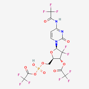 [(2R,3R,5R)-4,4-difluoro-2-[[hydroxy-(2,2,2-trifluoroacetyl)oxyphosphoryl]oxymethyl]-5-[2-oxo-4-[(2,2,2-trifluoroacetyl)amino]pyrimidin-1-yl]oxolan-3-yl] 2,2,2-trifluoroacetate