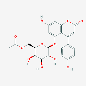 molecular formula C23H22O11 B15295846 5-[(6-O-Acetyl-beta-D-galactopyranosyl)oxy]-7-hydroxy-4-(4-hydroxyphenyl)-2H-1-benzopyran-2-one 