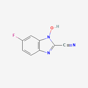 molecular formula C8H4FN3O B15295898 6-Fluoro-1-hydroxybenzimidazole-2-carbonitrile 