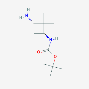 molecular formula C11H22N2O2 B1529592 trans-3-(Boc-amino)-2,2-dimethylcyclobutylamine CAS No. 1392803-55-2