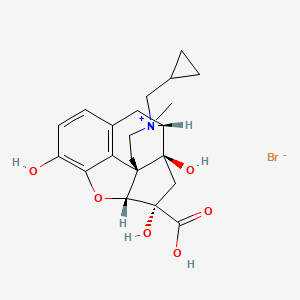 (1S,2S,4S,5R,13R)-14-(cyclopropylmethyl)-2,4,8-trihydroxy-14-methyl-6-oxa-14-azoniapentacyclo[9.5.1.01,5.02,13.07,17]heptadeca-7,9,11(17)-triene-4-carboxylic acid;bromide