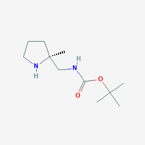 molecular formula C11H22N2O2 B1529601 (2S)-2-(Boc-aminomethyl)-2-methylpyrrolidine CAS No. 1408002-84-5