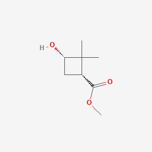 molecular formula C8H14O3 B1529602 cis-Methyl 2,2-dimethyl-3-hydroxycyclobutanecarboxylate CAS No. 1392804-41-9