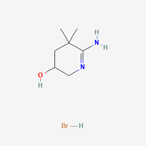 molecular formula C7H15BrN2O B15296062 6-Imino-5,5-dimethylpiperidin-3-ol hydrobromide 