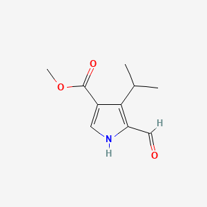 molecular formula C10H13NO3 B15296076 methyl 5-formyl-4-(propan-2-yl)-1H-pyrrole-3-carboxylate 