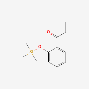 molecular formula C12H18O2Si B15296088 1-(2-Trimethylsilyloxyphenyl)propan-1-one CAS No. 33342-87-9