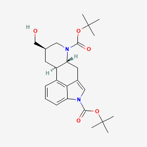 molecular formula C25H34N2O5 B15296102 ditert-butyl (6aR,9R,10aR)-9-(hydroxymethyl)-6,6a,8,9,10,10a-hexahydroindolo[4,3-fg]quinoline-4,7-dicarboxylate 