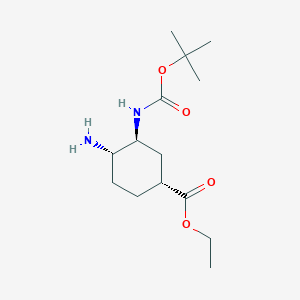 molecular formula C14H26N2O4 B1529611 (1R,3S,4S)-4-Amino-3-(Boc-amino)-cyclohexane-carboxylic acid ethyl ester CAS No. 1392745-54-8
