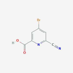 molecular formula C7H3BrN2O2 B15296129 4-Bromo-6-cyano-pyridine-2-carboxylic acid 