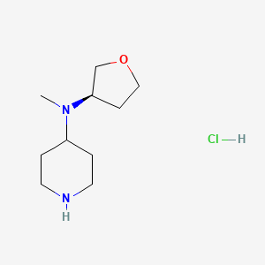 molecular formula C10H21ClN2O B1529618 (R)-N-methyl-N-(tetrahydrofuran-3-yl)piperidin-4-amine hydrochloride CAS No. 1403763-29-0