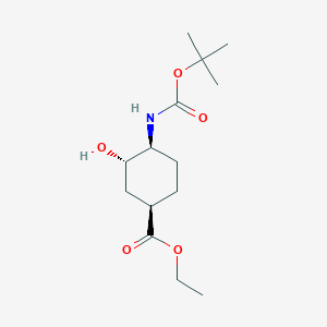 molecular formula C14H25NO5 B1529619 (1R,3S,4S)-4-(Boc-氨基)-3-羟基-环己烷羧酸乙酯 CAS No. 1392745-66-2