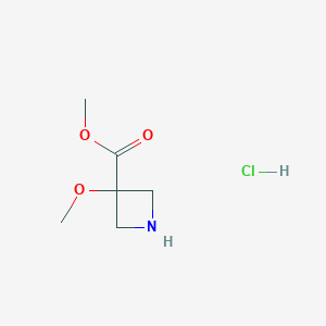 molecular formula C6H12ClNO3 B1529620 Methyl 3-methoxyazetidine-3-carboxylate hydrochloride CAS No. 1392803-11-0