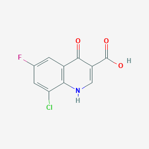 molecular formula C10H5ClFNO3 B15296215 8-Chloro-6-fluoro-4-hydroxyquinoline-3-carboxylic acid 