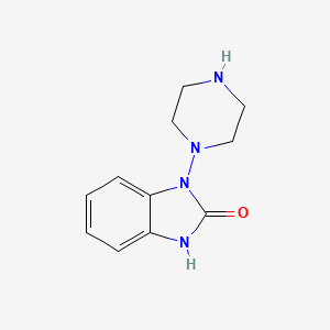 molecular formula C11H14N4O B15296223 1,3-Dihydro-1-(1-piperazinyl)-2H-benzimidazol-2-one 