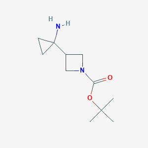 molecular formula C11H20N2O2 B1529623 Tert-butyl 3-(1-aminocyclopropyl)azetidine-1-carboxylate CAS No. 1352012-69-1